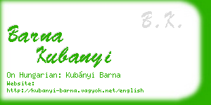 barna kubanyi business card